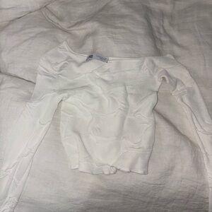 Zara White Long Sleeve Top